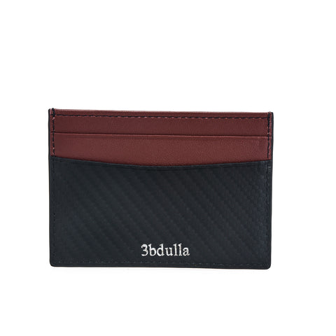 Black & Maroon Carbon Card Holder