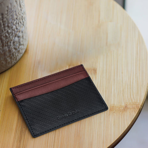 Black & Maroon Carbon Card Holder